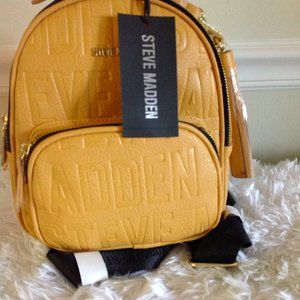 Steve Madden Mini Logo Backpack In Mustard
